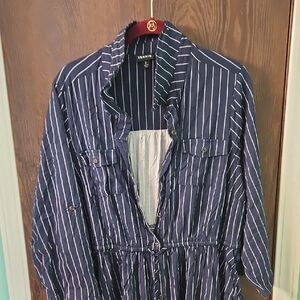 Torrid Blue Striped Utility Jacket